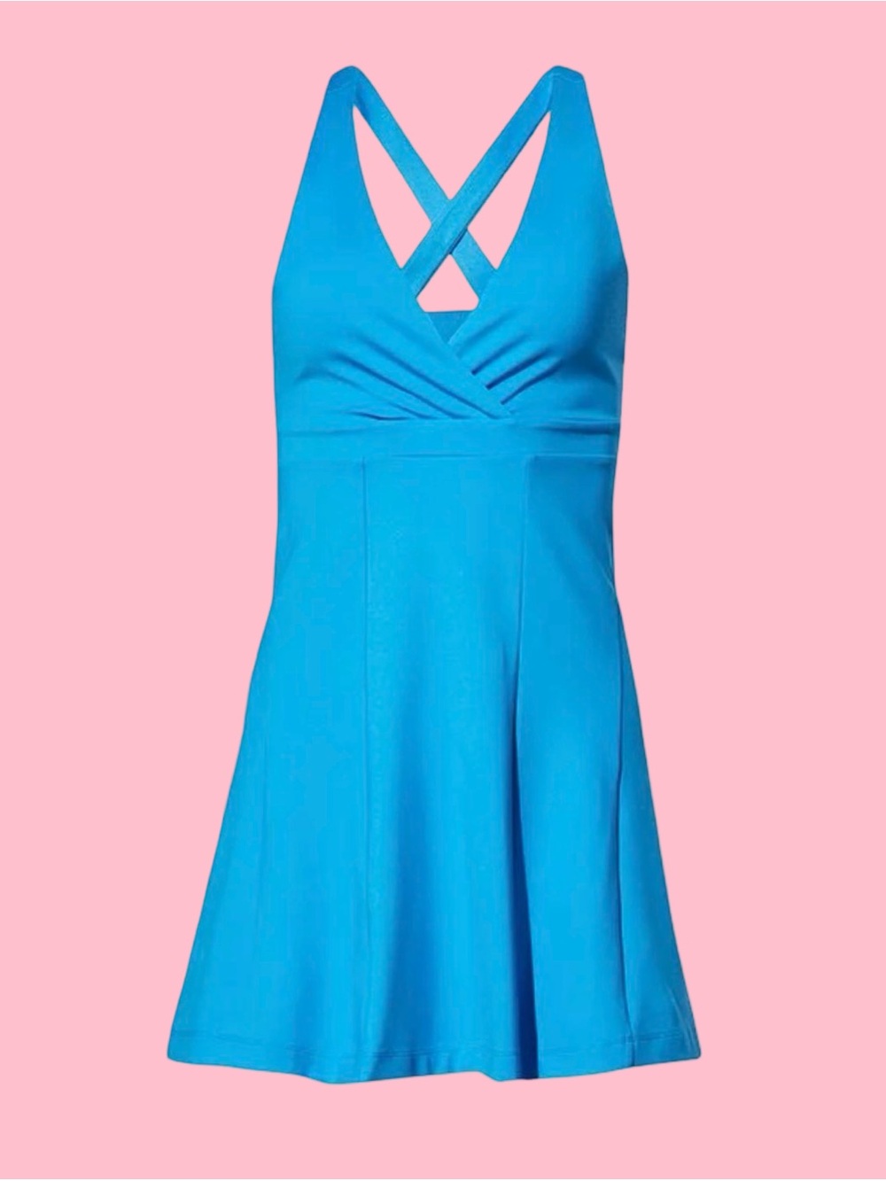 Carbon38 Bright Blue Crisscross Mini Dress